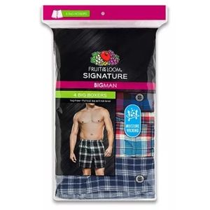 Fruit of the Loom Boxers 5XL Men's 4-Pack 🆕 Cotton Big Man Boxers 5XB 58-60